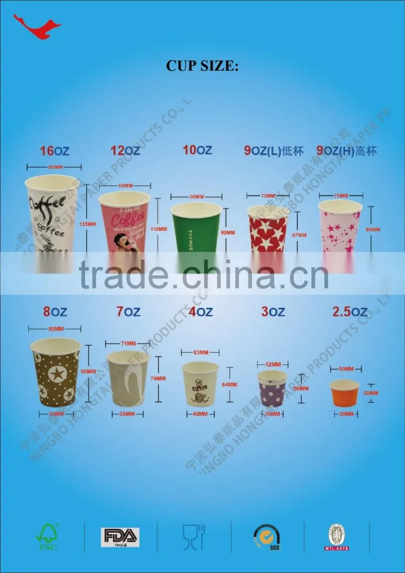 food grade recycled ripple wall paper coffee cups printed with custom logo