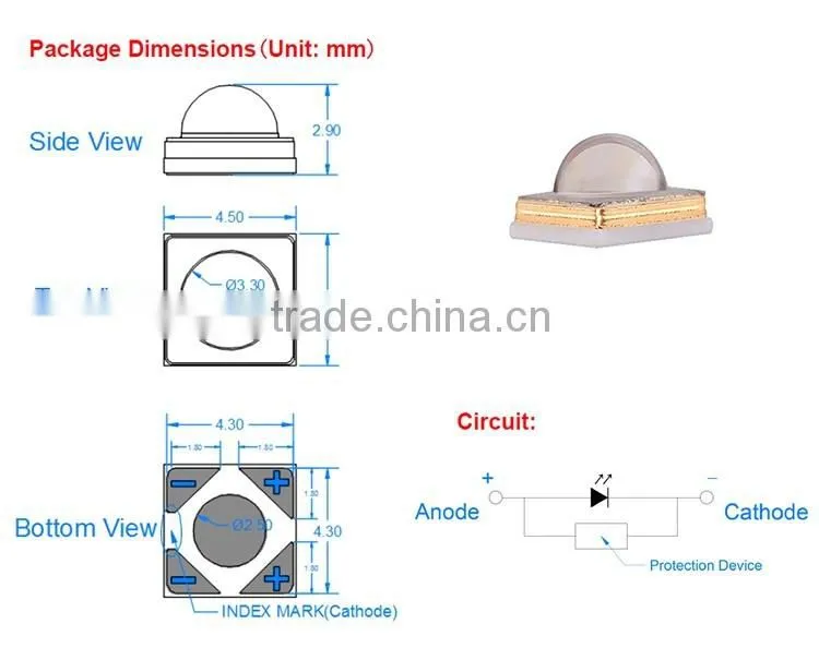 385nm 395nm 405nm High Power UV LED Diode for UV Curing