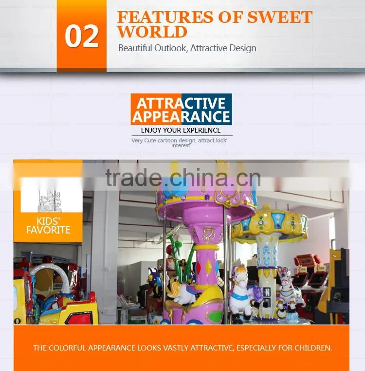 Funshare 2015 Cute Mini Fairground Rides Small Carousel For Sale Merry Go Round Carousel Machine