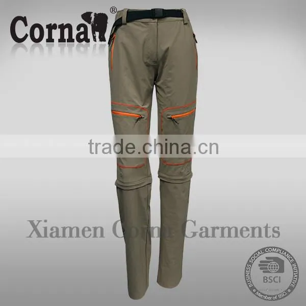 China factory supply zip-off sport summer sweat pants