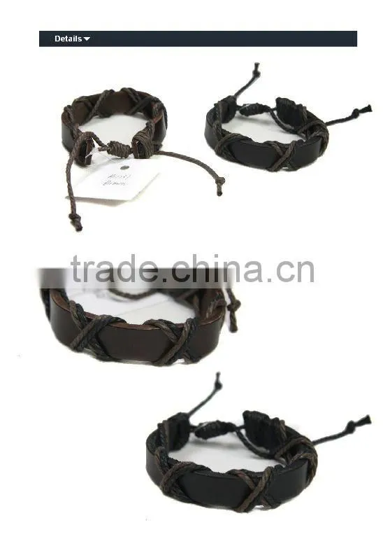 Leather Bracelet With Wax Rope
