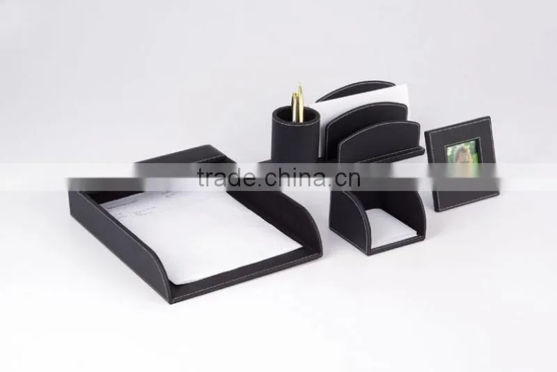 Desk Organizer Executive Office Set PU Leather Stationery Holder