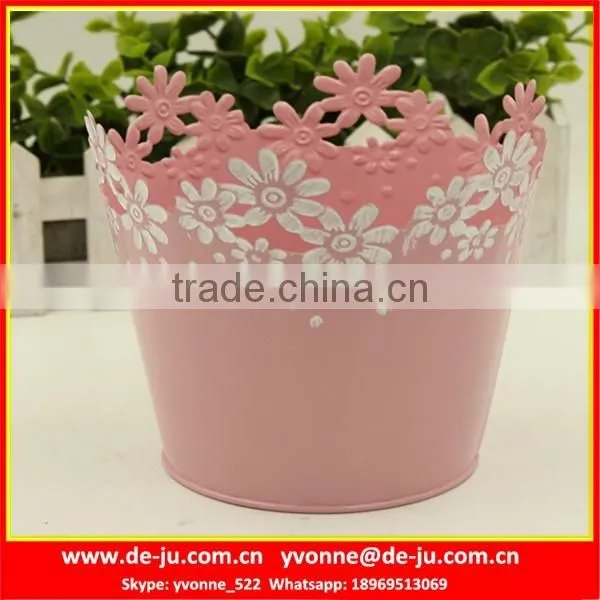 Yellow Printing Edge Embossed Flower Pots