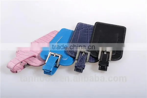 Customize PU Faux Leather Fashion Crocodile Skin Pattern Luggage Baggage Tag Handbag Tags