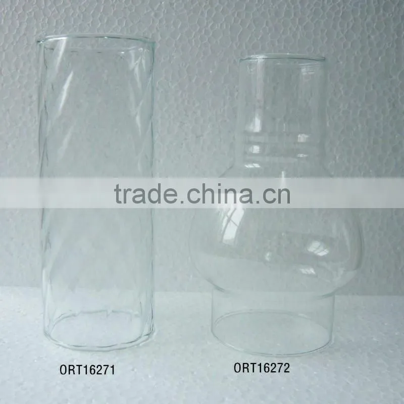 frosted glass chimney with design