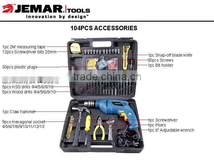 PD550K 104pcs Accessories Electric Impact Drill Kit