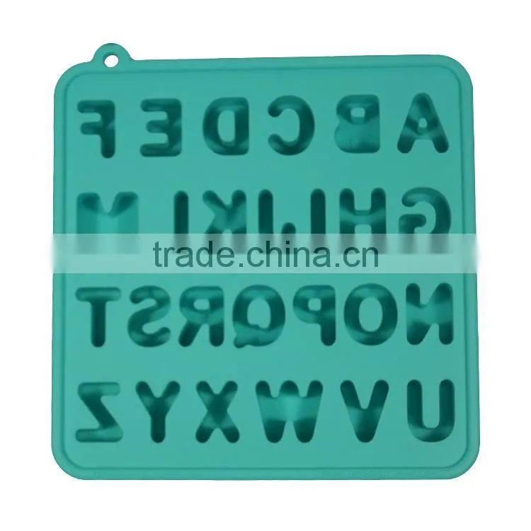 Fancy silicone ice cube tray with alphabet letter A to Z shaped