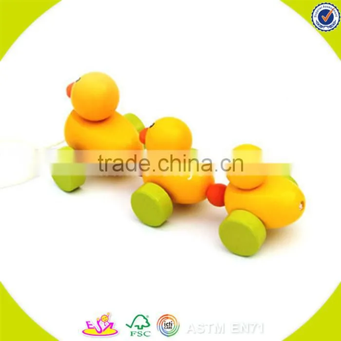 wholesale lovely wooden elephant pull car toy high quality wooden elephant pull car toy W05B034