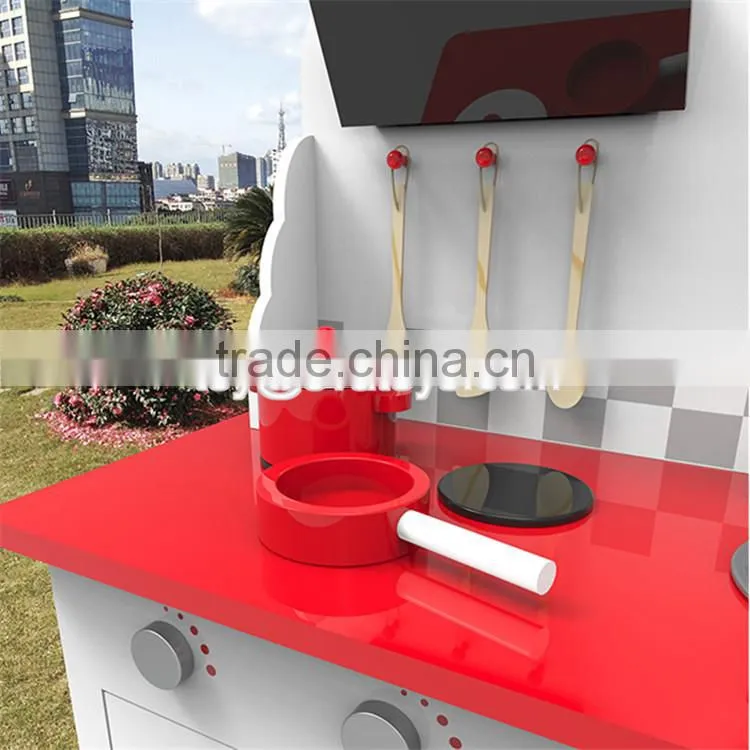 New design children pretend play wooden toy kitchen for boys W10C294
