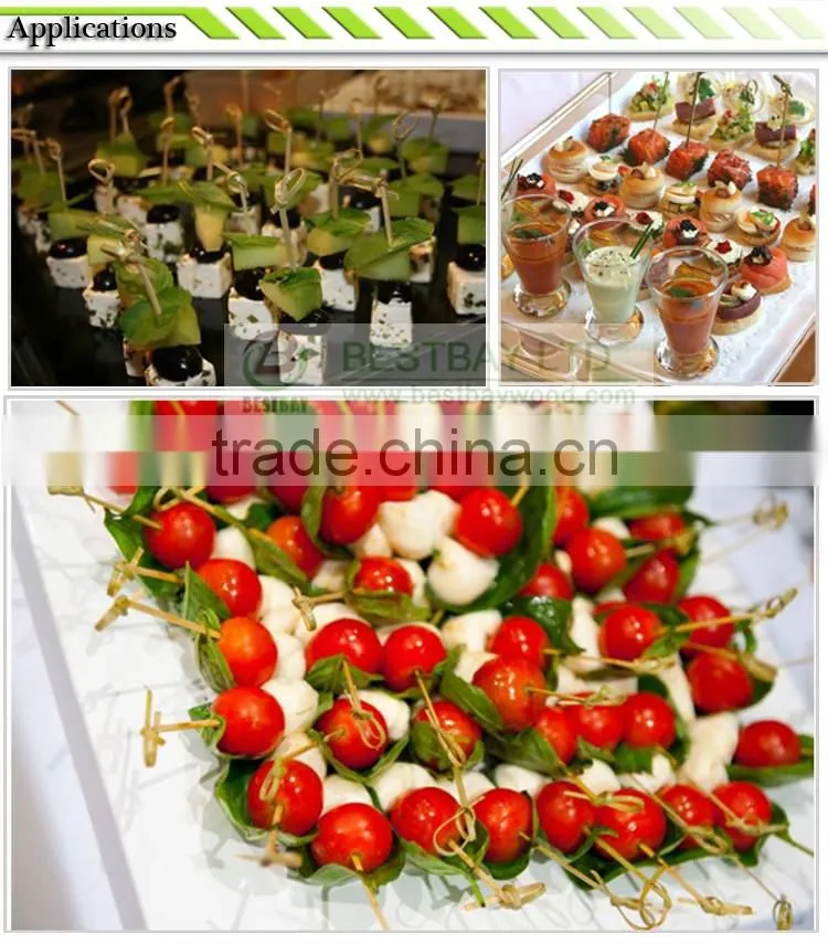 Factory discount price wholesale bamboo knot skewers,bamboo skewers