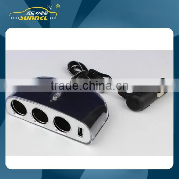 3 Way Car USB Cigarette Lighter Adapter Socket for iPhone , Tablet , Samsung