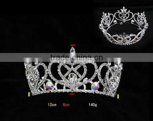 Big Fashion Pageant Ornament Rhinestone Crown for sale