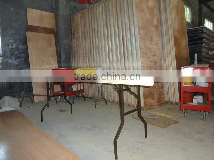 30*96" PVC table edge plywood wooden foldable table