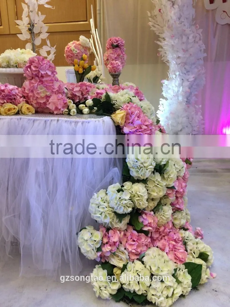 Songtao design Various Artificial Distributor Flower Pink & whiten Sakura Wedding Stage Decoration