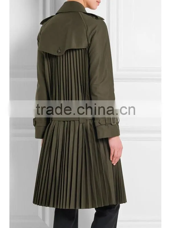 Women pleated overcoat/overwear,women slim skirted dress,