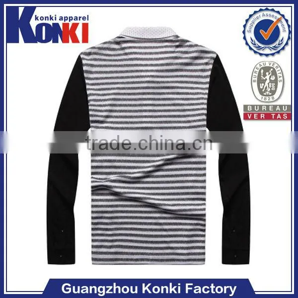 tight fitted men long sleeve plain polo shirt top selling