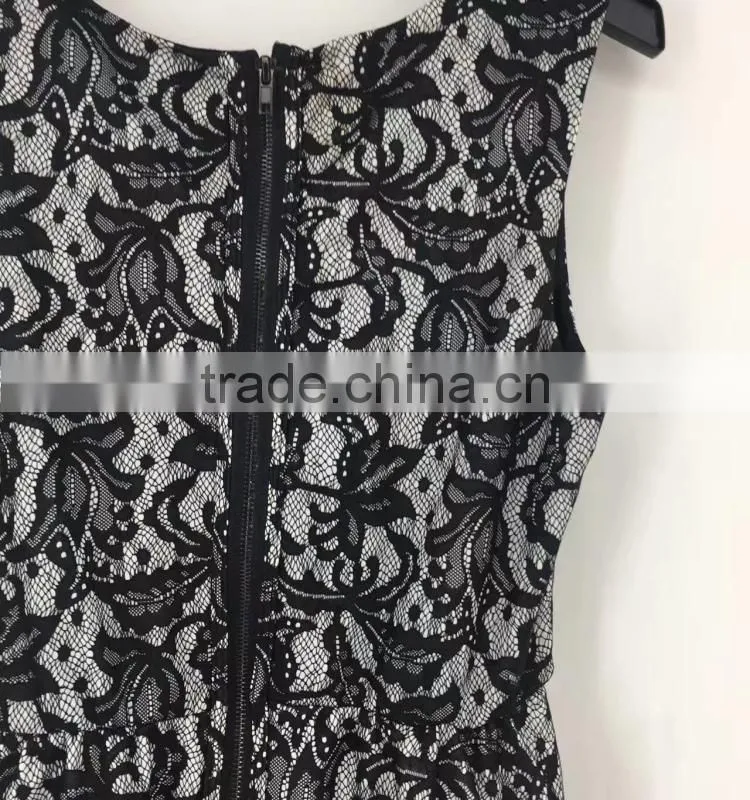 Ladies stock garment sleeveless black sexy prom party dress