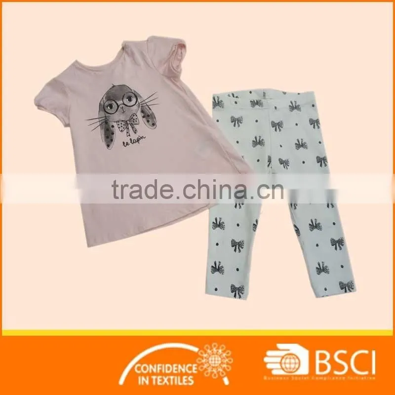 New Summer Boutique Soft Cotton Baby Girl Kids Clothing Set