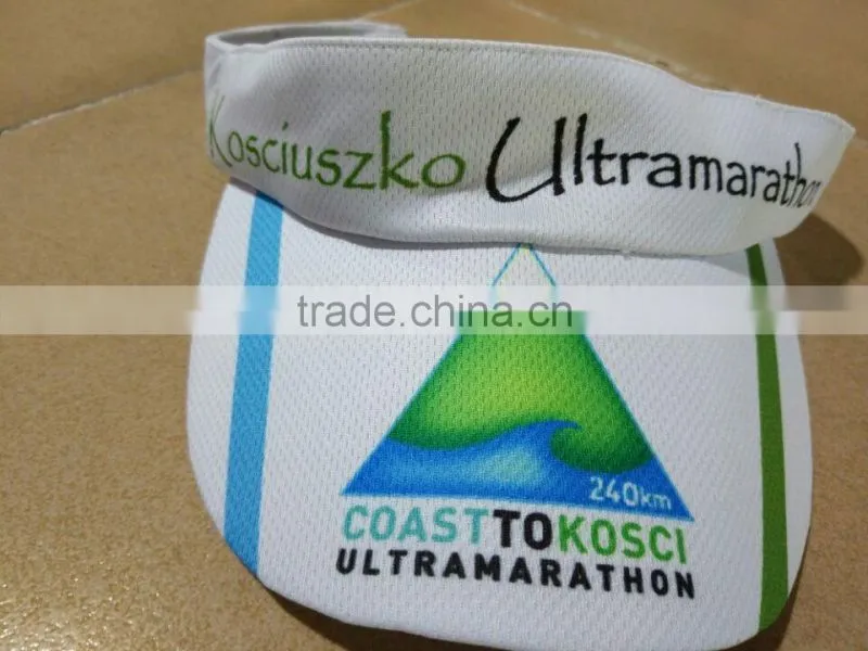running sportswear visor cap, sublimation printed running cap