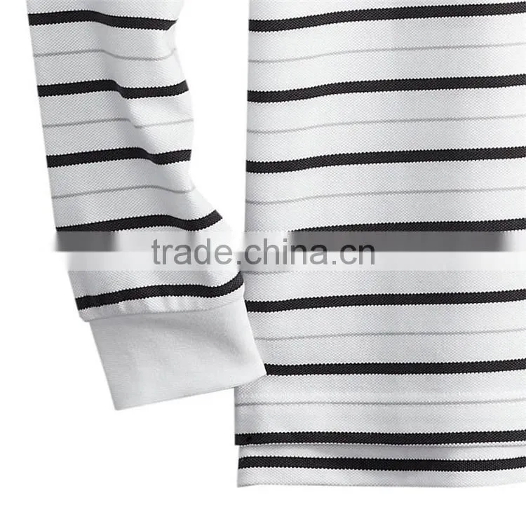 Wholesale polo shirt in china black and white striped 100% polo t-shirt