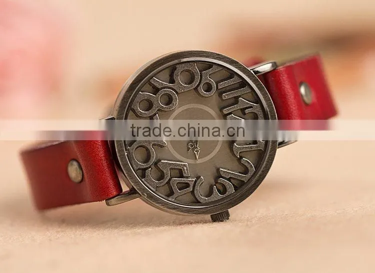 2015 new Vintage watches for Women Men leather bracelet quartz watch Top Quality Woman watches Digital clock-BL020 Free shipping
