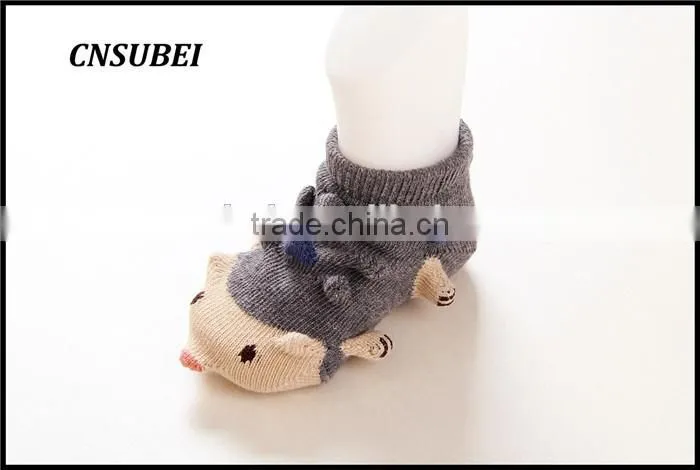 3D animal cartoon design non-slip new born baby fashion soft socks for infant