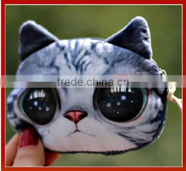 New Design Popupar Women Sling Bag Funny Cat Face Bag 3D Printed Cat Face Coin Purse