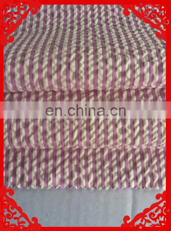 2014 fashion latest new Italy design pattern stripe cotton cvc t/c seersucker stripe fabrics for shirt