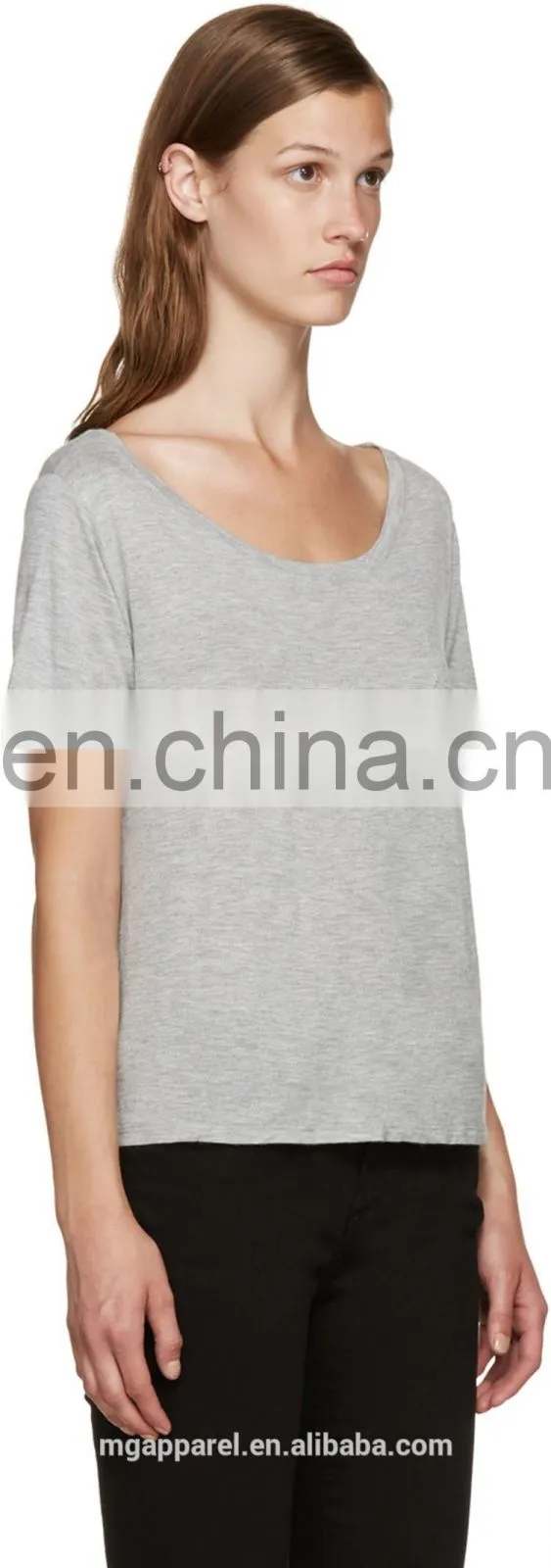 T-shirt manufacturer custom short sleeve viscose jersey blank t-shirt