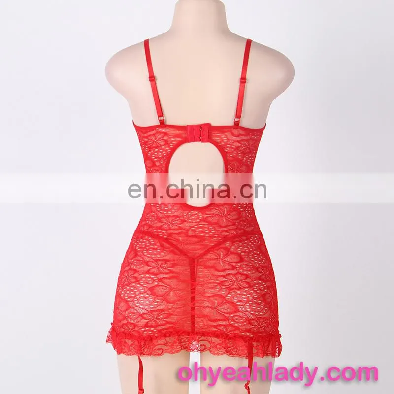 Three Color Four Size Lace See Through Sexy Lingerie for Fat Women