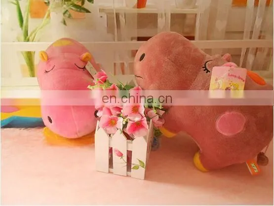 2015 hot new design pink hippo animal plush toy
