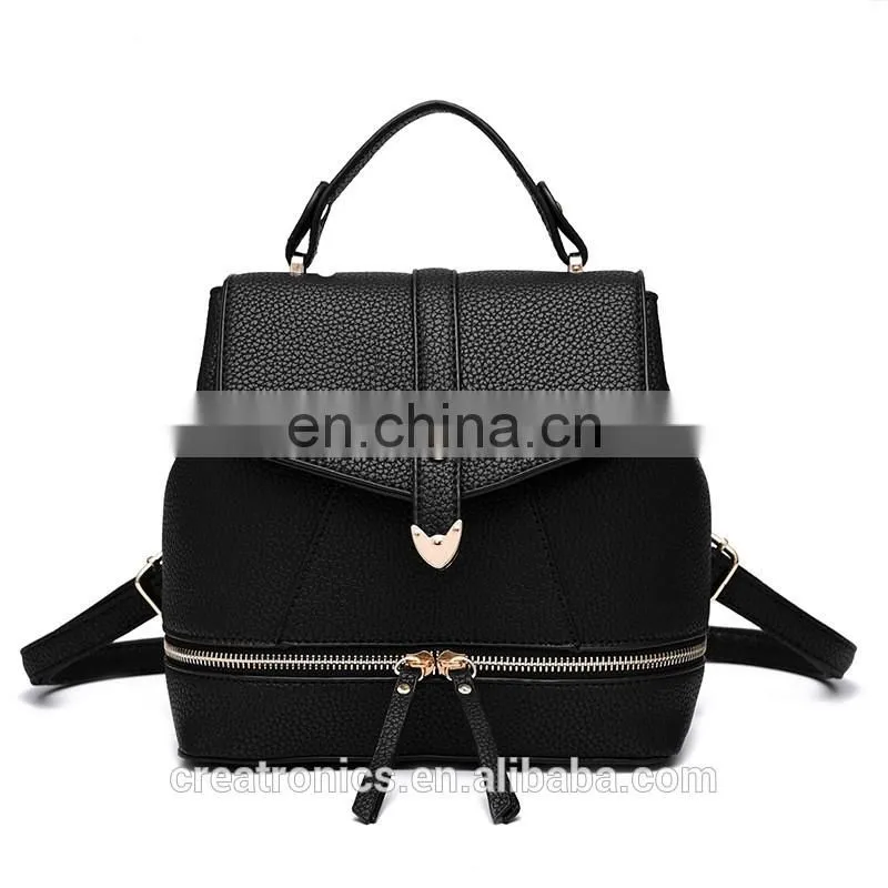 CR 80% customer repeat order new product sales well cheap rucksack for young girls pink color womens leather purse backpack