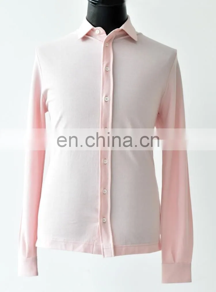 men pink color knitted shirt