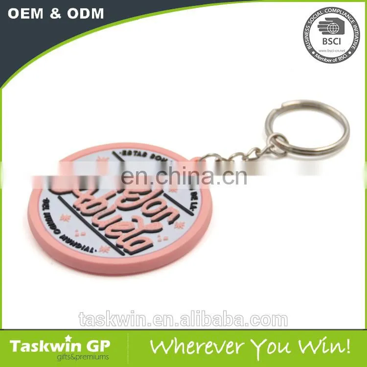 Custom 2D logo soft PVC&Rubber keyring made in China