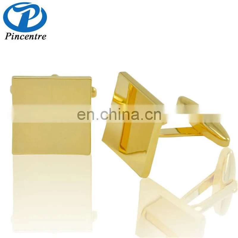 china cheap silver plated custom stainless steel blank cufflinks