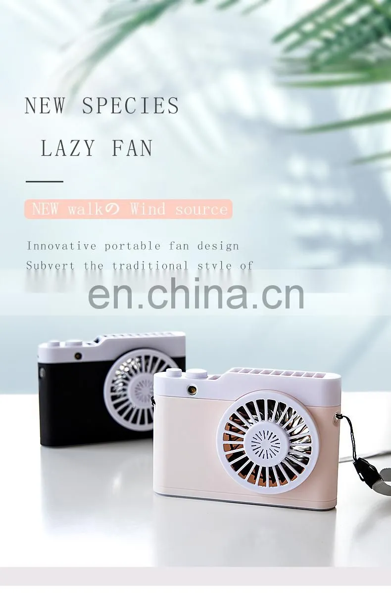 Summer Outdoor Camera Shape 3 Speed Car Hand Hold Power Banks Mini UBS Fans With Light