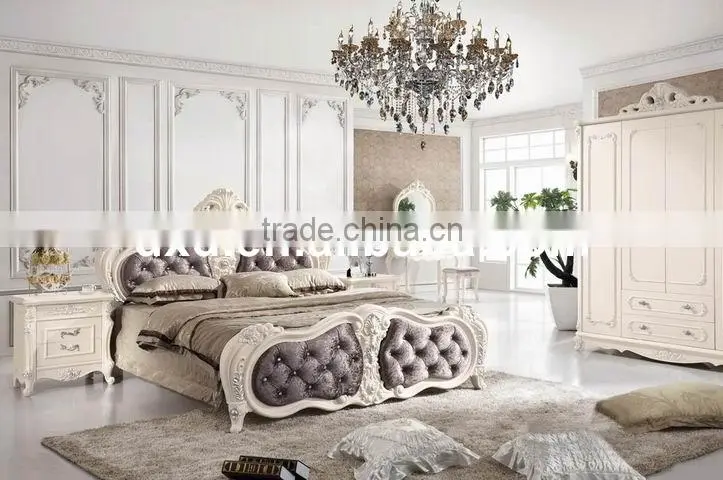 French Style Luxury Hotel Wood Bed