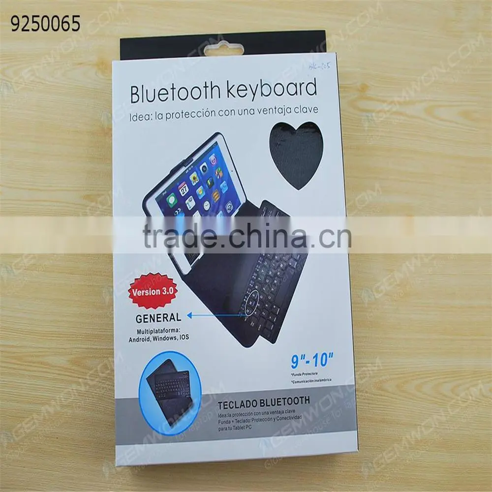 Bluetooth 3.0 Keyboard for 9"-10" Tablet pc ,Product support triple systems: IOS, Androld, for Windows,black