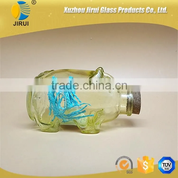 animal shape wishing glass bottle with screw top & crimp top