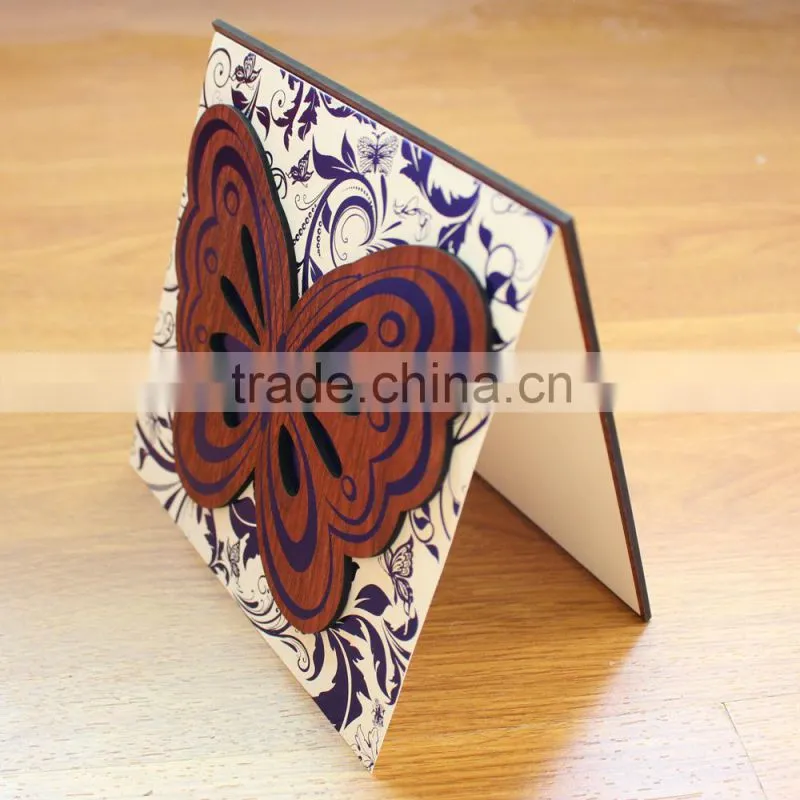 2016 New Fashion Design Customized Blue Invitation Wedding Cards