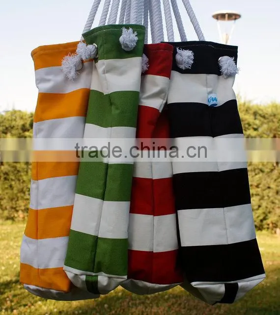 2015 spring, For market or beach or gym, Bags handmade Lovely Bag white and yellow striped beach bag.