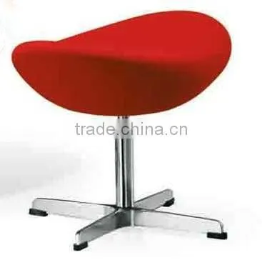 replica fiberglass fabric /genuine leather Egg Chair ottoman with aluminum base designed by Arne Jacobsen