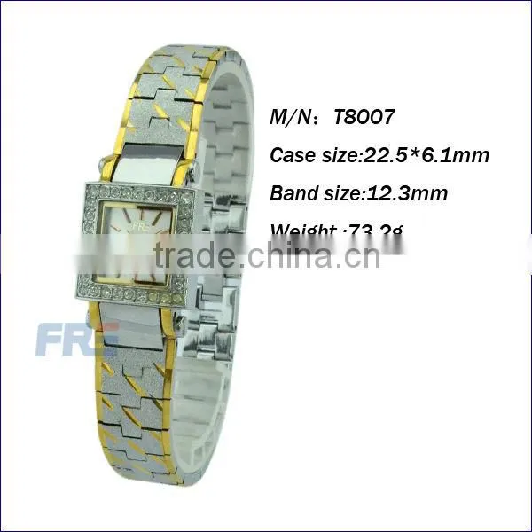 stainless steel back water resistant watch copper wrist watch (T8007)