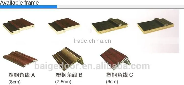 BG-SW305-2 wooden door polish design/ wood wrought iron entry door/ wood door pictures