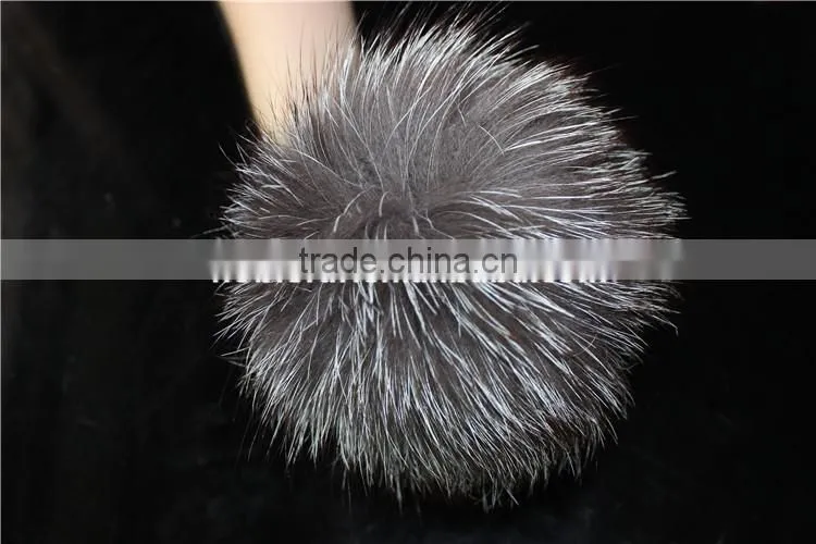 Real Silver Fox Fur Pompom For Hat Bag Decoration Women Fashion Trendy Accessories