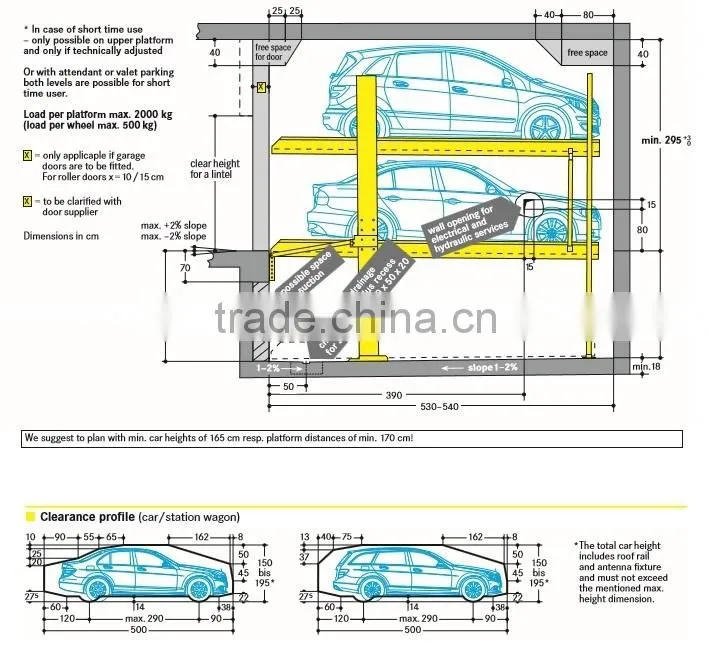 low cost 3levels CE&ISO smart car park lift system for public space