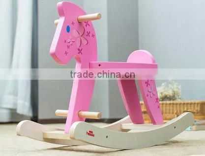 2015 New kids wooden rocking horse for kids,solid wooden horse for children