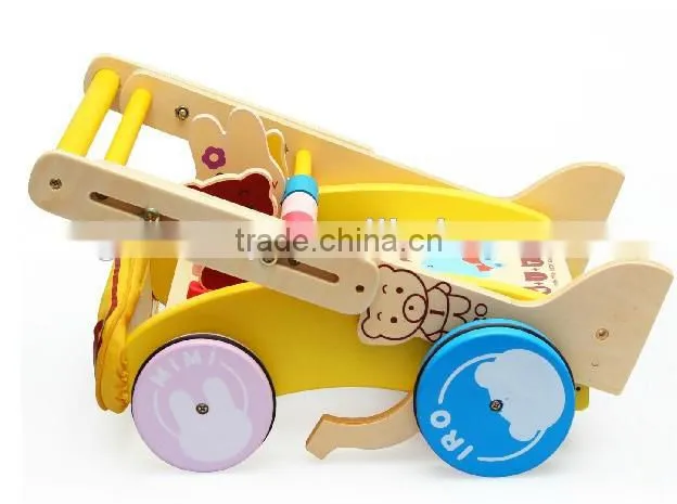wooden car toy Children Pull and push cars