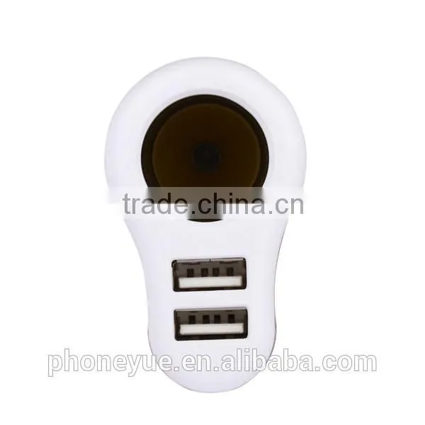 dual port car cigarette lighter socket adapter charger for iphone