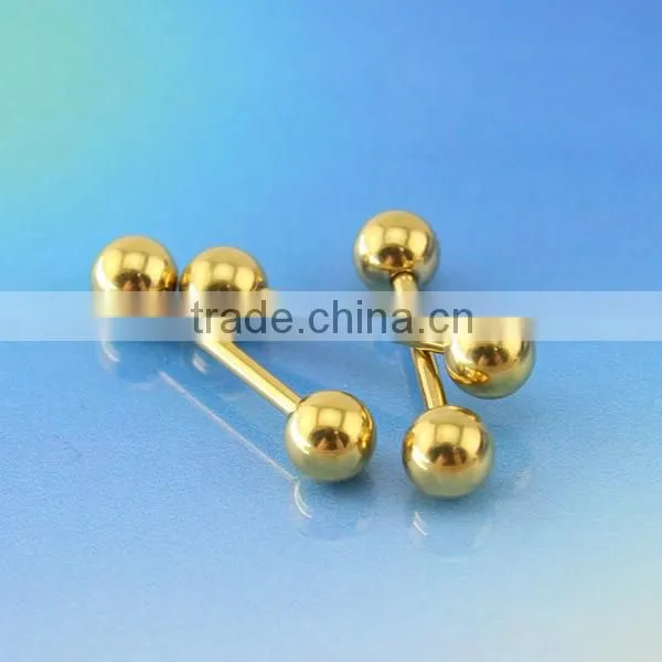 Womens hypoallergenic gold plated cheap piercing jewelry tongue rings